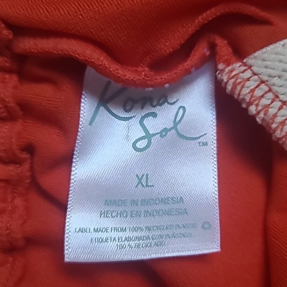 Kona Som Bright Orange V-Neck One-Piece Swimsuit